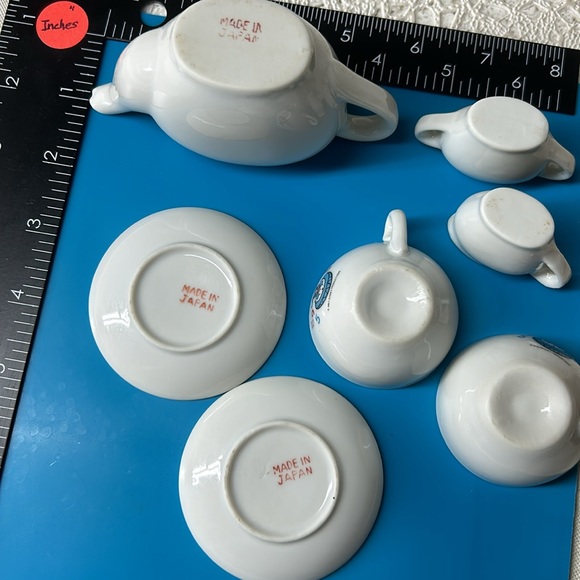 🖤Vtg Disney Ceramic tea miniature set of Alice in Wonderland - Picture 7 of 14